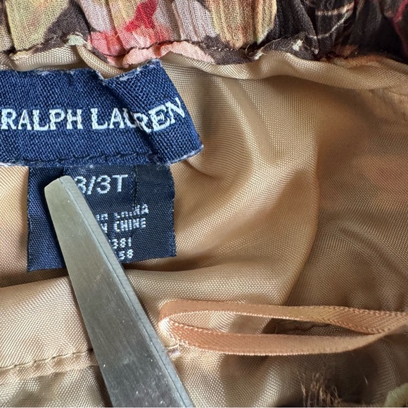 Ralph Lauren Girl's Brown and Pink Flowy Floral Ruffle Tier Skirt Size 3T - Picture 6 of 8